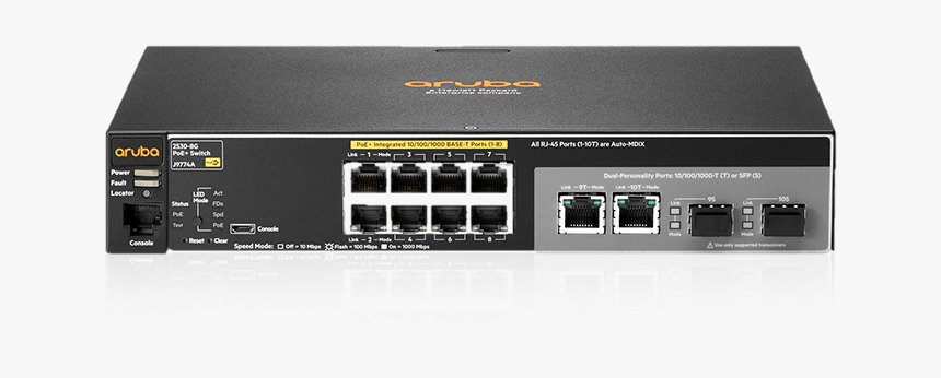 Aruba 2530 8g Poe+ Switch, HD Png Download