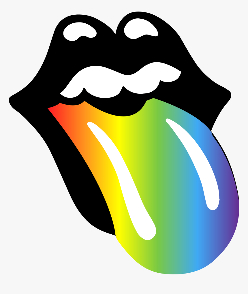 Rainbow Tongue Lips Mouth Pride Gay Lesbian Bi - Cool Rolling Stones Tongues, HD Png Download