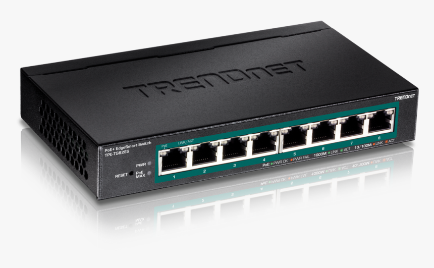 Tpe-tg82es - 8 Port Poe Switch Trendnet, HD Png Download
