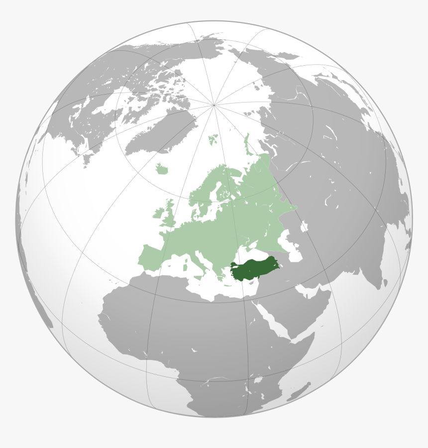 Global Map Of Europe And Turkey - Europe On Global Map, HD Png Download