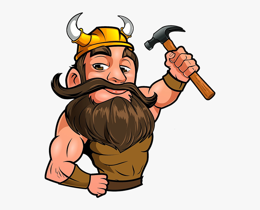 Viking Roofing Mascot - Cartoon Viking Png, Transparent Png