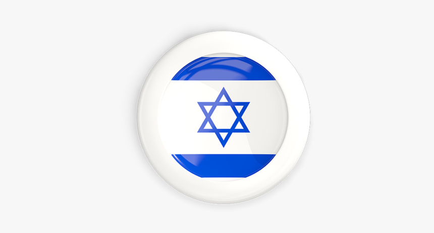 White Framed Round Button - Israeli Flag Button Png, Transparent Png
