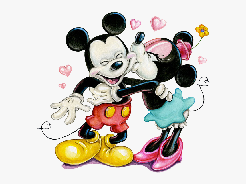 Disney Mickey Mouse And Minnie Mouse Kiss - Disney Mickey And Minnie, HD Png Download
