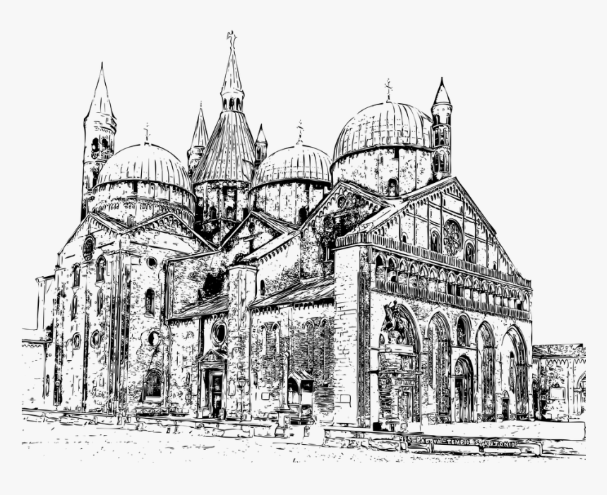 Line Art, Architecture, Church, Italian, Italy, Padua - Italian Church Png, Transparent Png