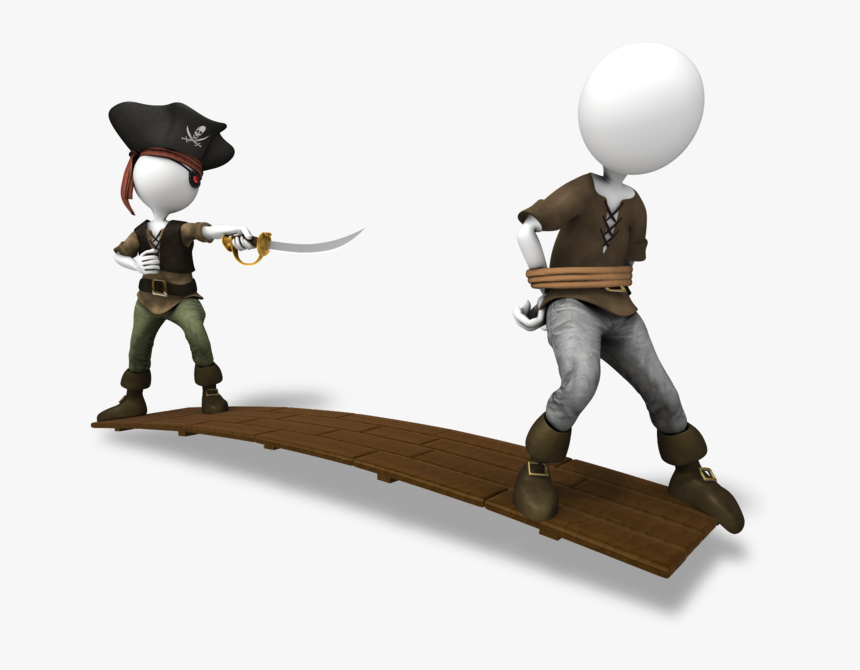 Wood Clipart Walk The Plank - Cartoon Pirate Pirate Walk The Plank, HD Png Download