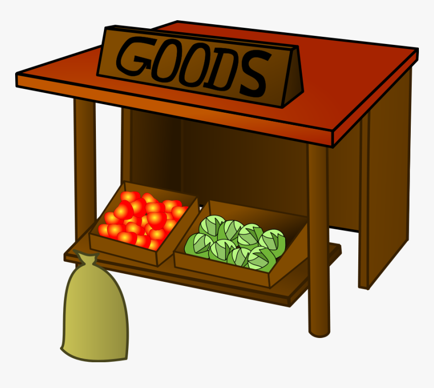 Market, Goods, Stall, Fruit, Veg, Wood, Vegetable - Market Stall Clip Art, HD Png Download
