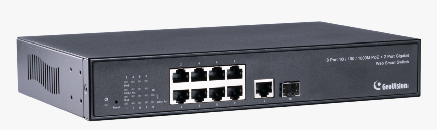 Geovision Gv-poe0811 8 Gigabit Ports Managed Switch - Electronics, HD Png Download