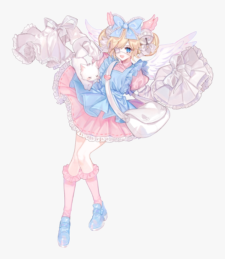 D Apron Bag Bell Blonde Hair Blue Apron Blue Bow Blue - Illustration, HD Png Download