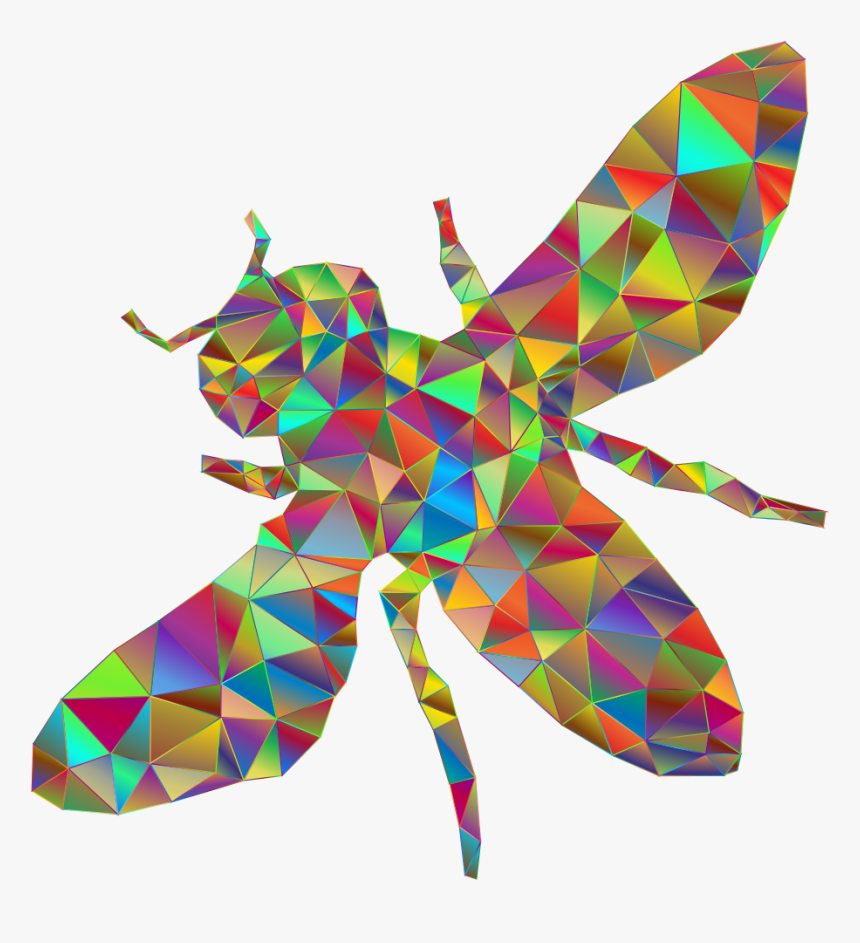 Low Poly Prismatic Bee - Illustration, HD Png Download