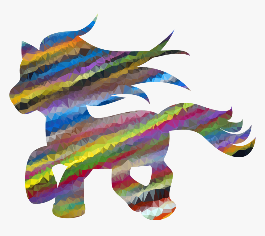This Free Icons Png Design Of Low Poly Prismatic Streaked - Pony Icon, Transparent Png