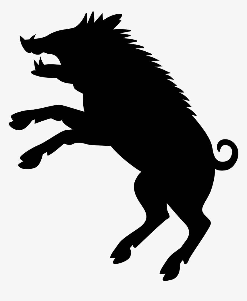Wild Boar Silhouette Png, Transparent Png