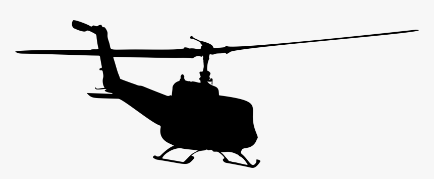 Military Helicopter Aircraft Airplane Clip Art - Uh 1 Huey Silhouette, HD Png Download