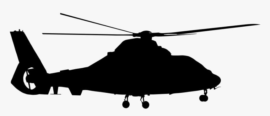 Helicopter Silhouette - Helicopter Black And White, HD Png Download