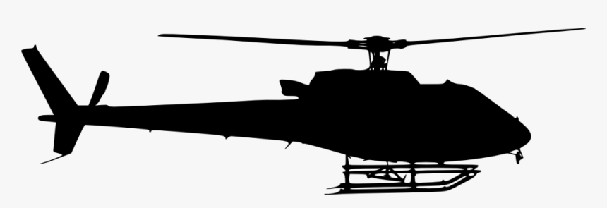 Helicopter Side View Silhouette, HD Png Download