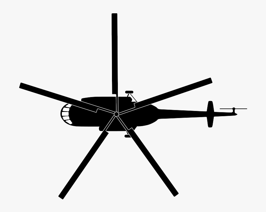 Mil Mi Hip Silhouette - Top View Of Helicopter, HD Png Download