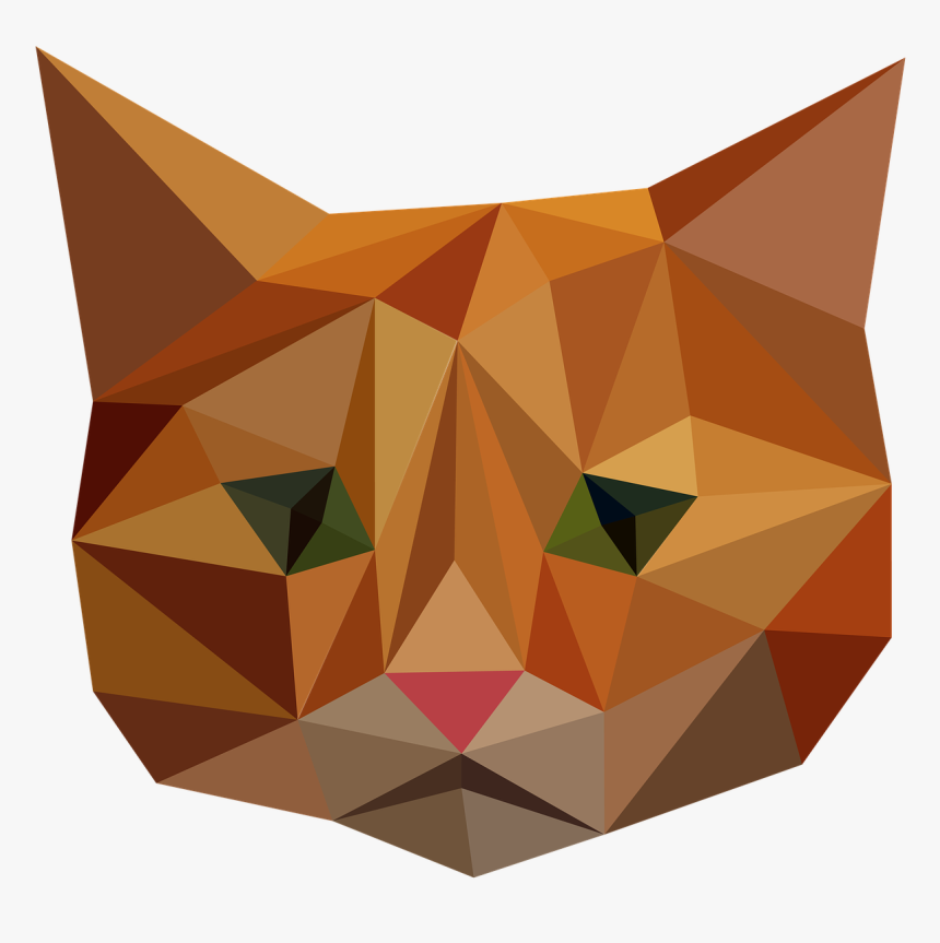 Cat Face Low Poly, HD Png Download
