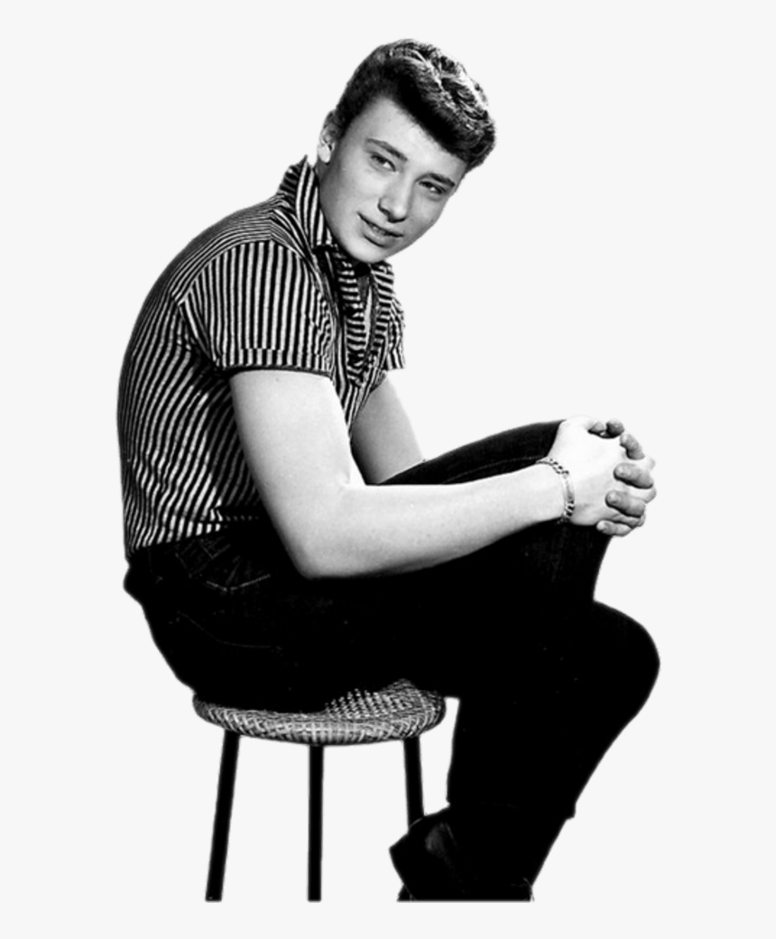 Descargar - Sitting - Johnny Hallyday Joven, HD Png Download