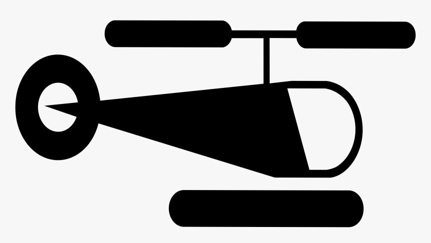 Angle,monochrome Photography,silhouette - Png Helicopter Simple, Transparent Png