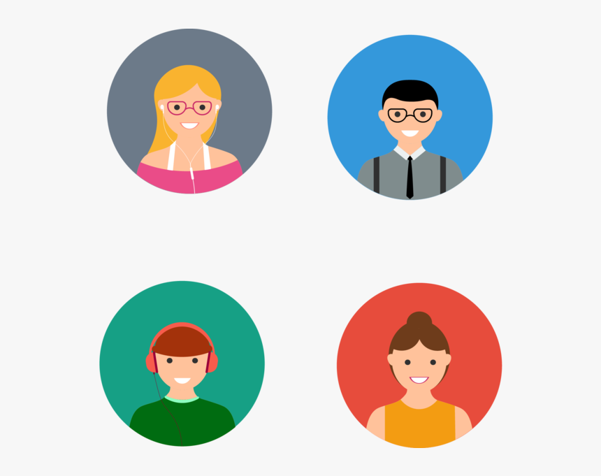 Flat Avatar Icons Ui Web Icon Branding Vector Illustration, HD Png Download