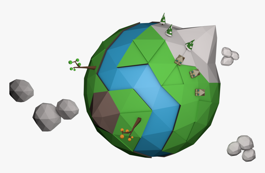 Our World - Low Poly Earth Png, Transparent Png