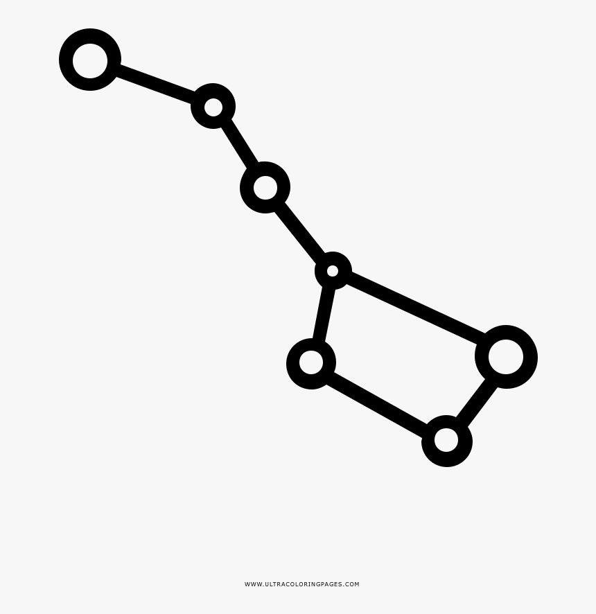 Big Dipper Constellation Coloring Page - Big Dipper Constellation Graph, HD Png Download