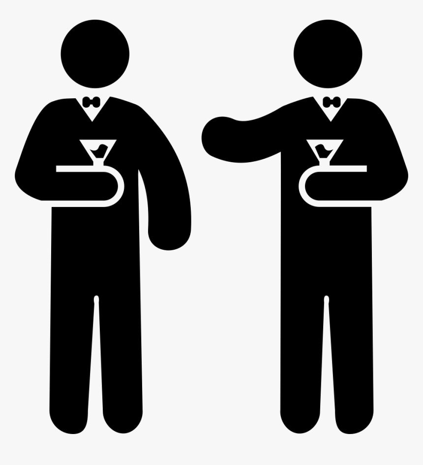 Two Men With Cocktail Glasses Comments - Male Female Stick Figures, HD Png Download