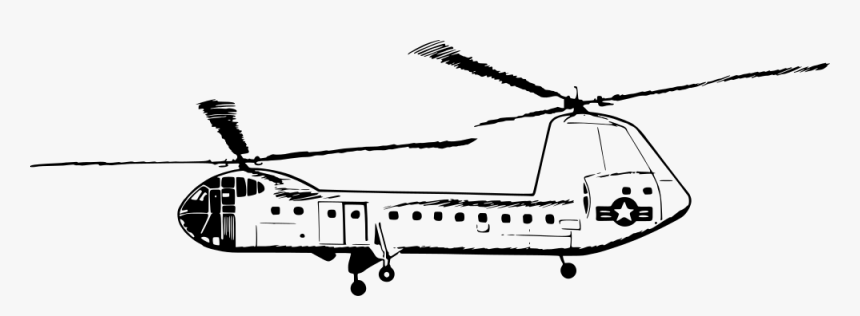 Helicopter - Chinook Helicopter Drawing, HD Png Download