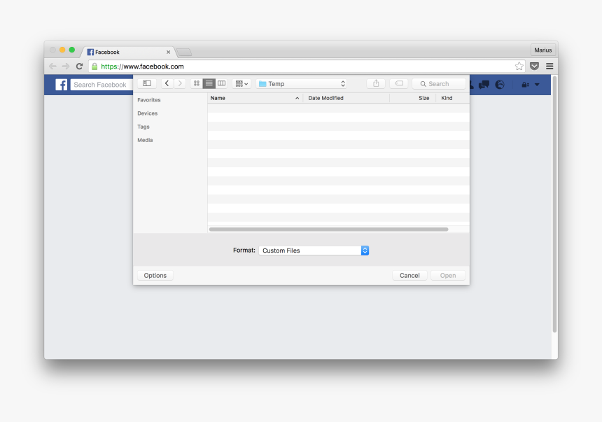 File Selection Dialog On Mac Os X - Angular Open File Dialog, HD Png Download