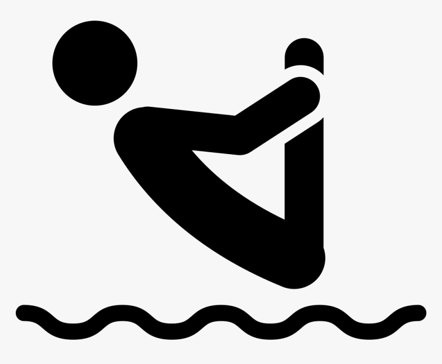 Man Silhouette Jumping Inverted To Water - Icon, HD Png Download