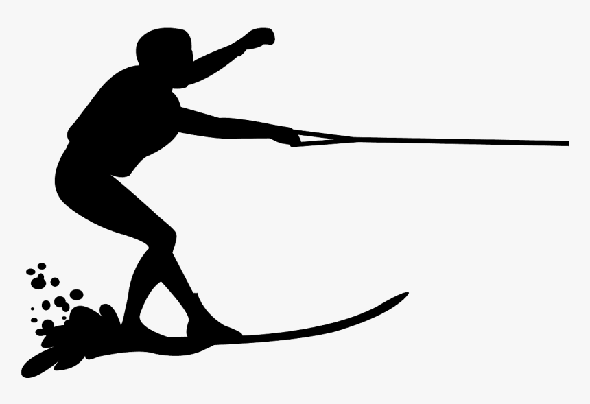 Silhouette Of A Water Skier, HD Png Download