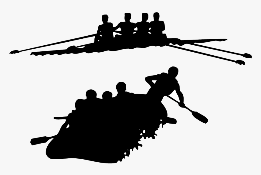 Transparent Kayaking Clipart - White Water Rafting Silhouette, HD Png Download