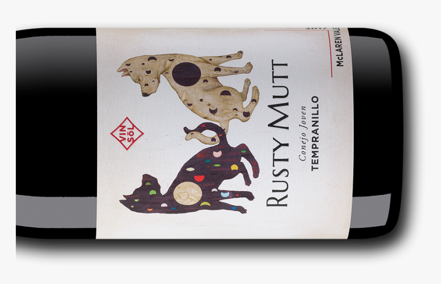 Rusty Mutt Wine Bottle Sideways Cartoon, HD Png Download