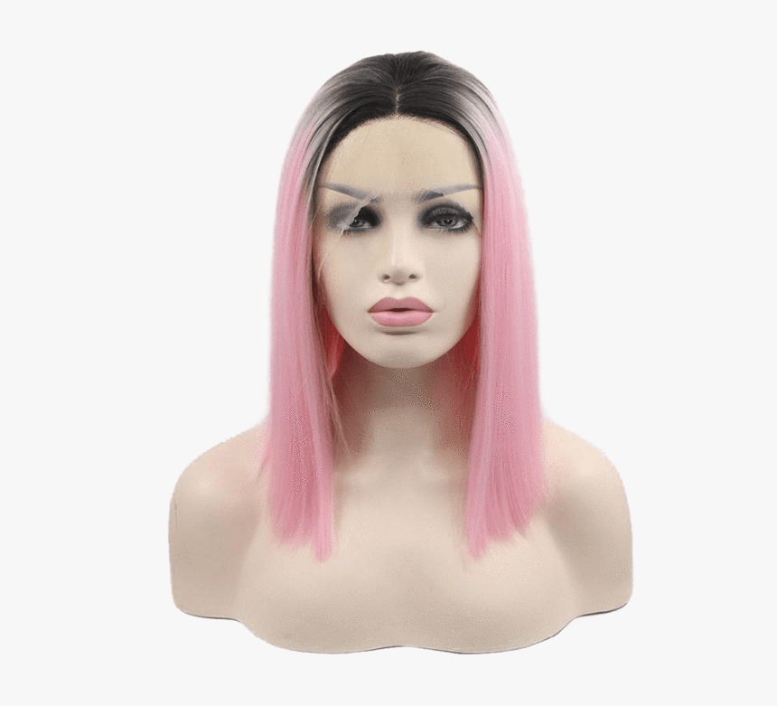 Transparent Wigs Png - Short Lace Front Wigs Pink, Png Download