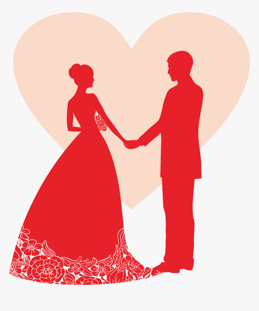 Wedding Invitation Wedding Reception Banner Party - Wedding Couple Silhouette Png, Transparent Png