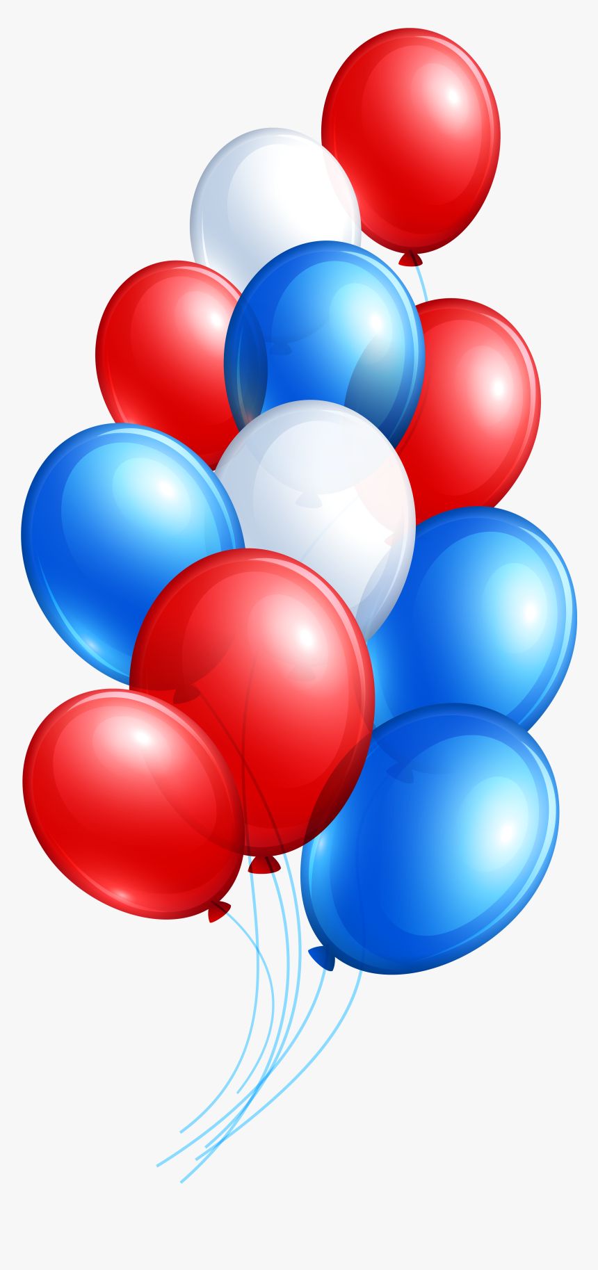 4th July Balloon Bunch Png Clip Art Imageu200b Gallery - Blue Red Balloon Png, Transparent Png