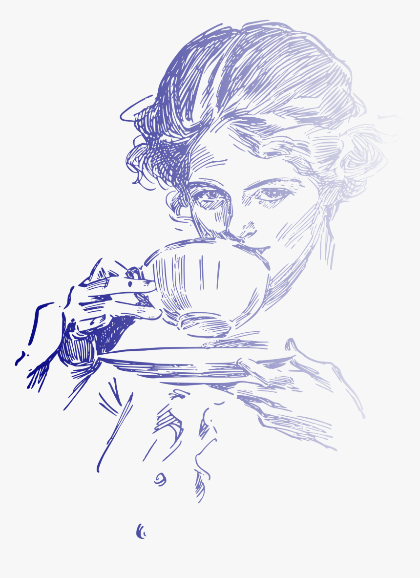 Woman Drinking Coffee Or Tea 01 Clip Arts, HD Png Download