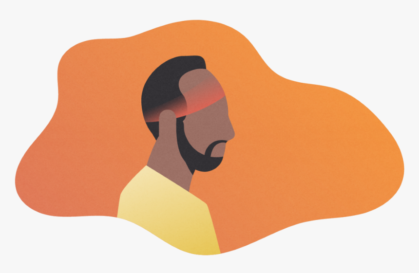 Colourful Silhouette Of A Man Suffering From Tension-type, HD Png Download