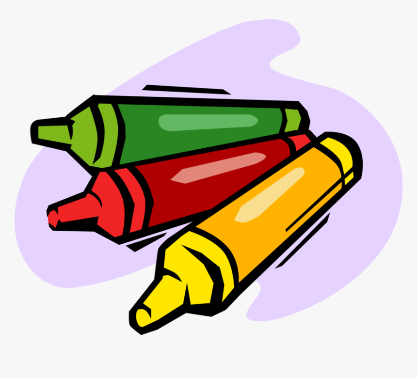 Vector Illustration Of Child S Colored Wax Crayons, HD Png Download ...