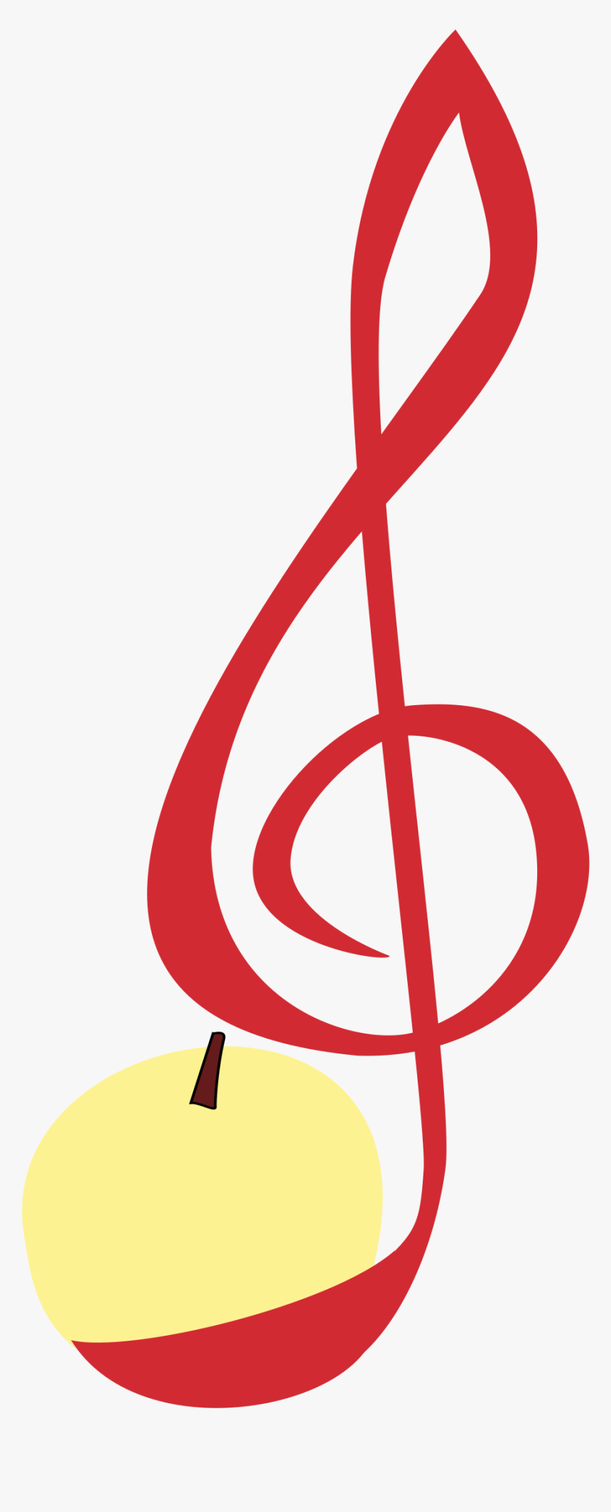 Treble Clef Apple Clip Arts - Treble Clef, HD Png Download