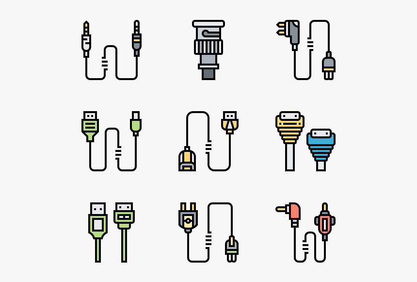 Connector Types - Cables Icon, HD Png Download , Transparent Png Image ...