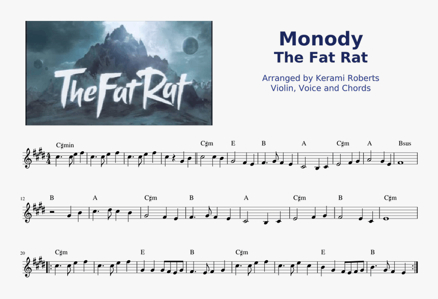 Fat Rat Monody Notes, HD Png Download