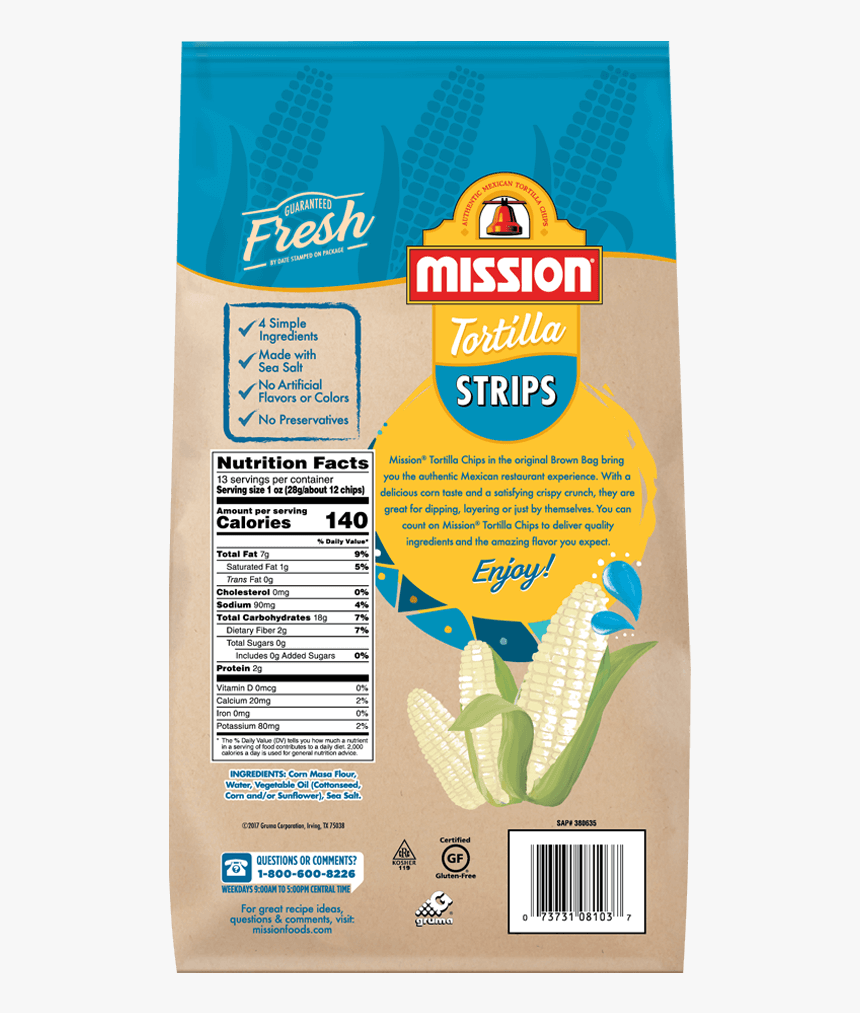 Mission Tortilla Chips Nutrition, HD Png Download , Transparent Png