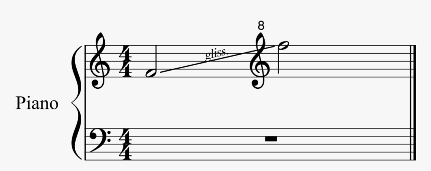Glissando Goes Through Clef - 6 8 Bar Lines, HD Png Download