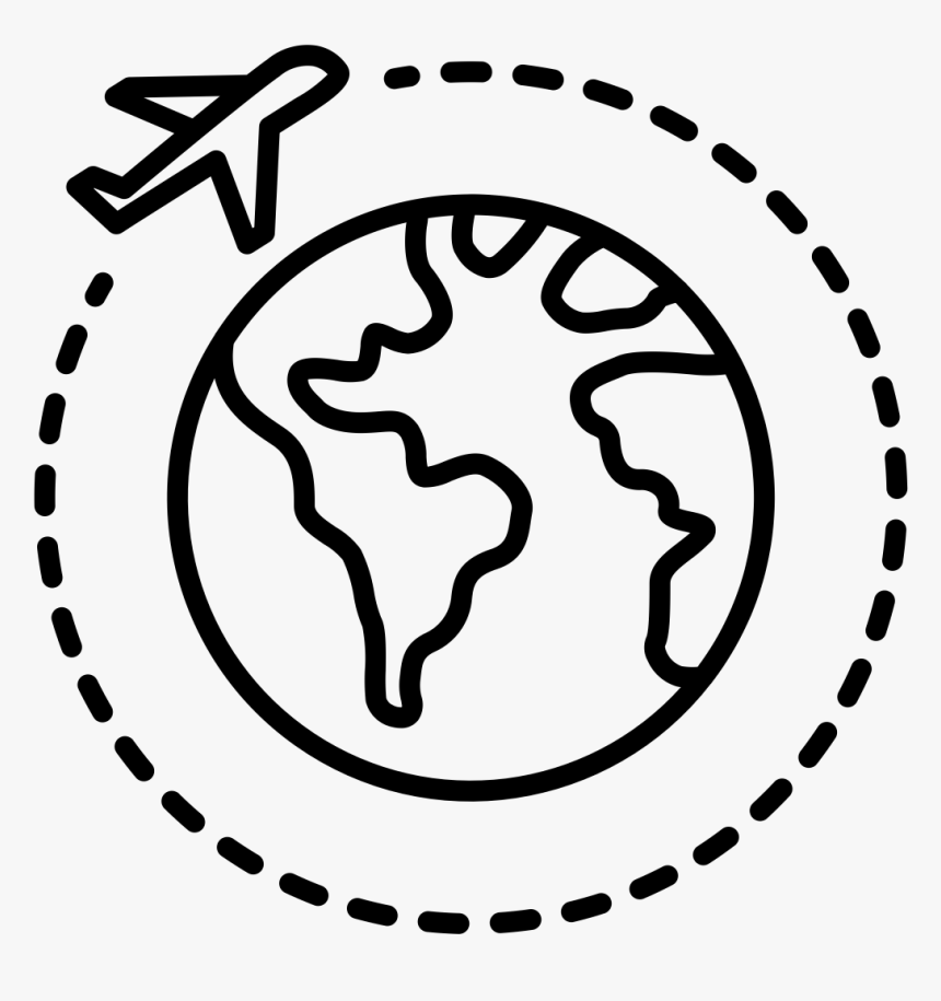 English Teacher Png - Globe With Airplane Black Png, Transparent Png