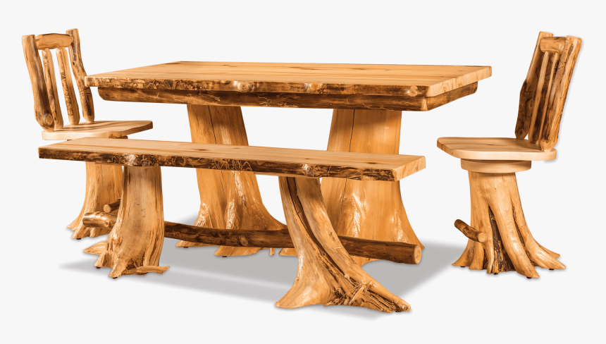 Double Stump Table Dining Room Log Furniture In - Log Furniture, HD Png Download