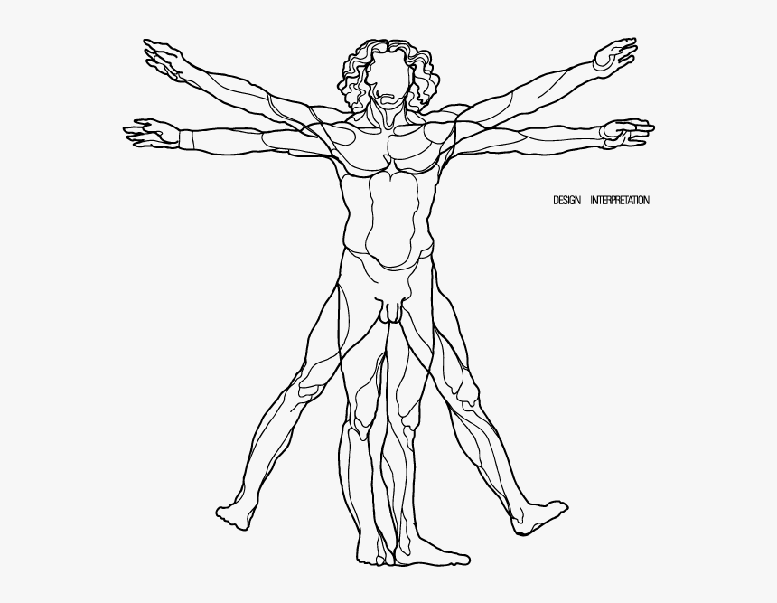 Drawing Leg Leonardo - Sketch, HD Png Download