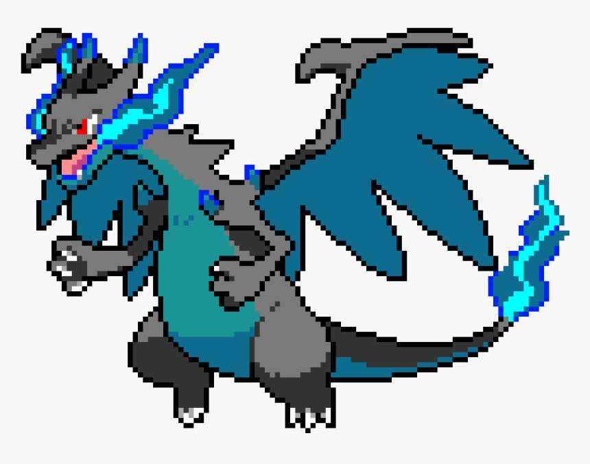 Transparent Mega Charizard X Png - Mega Charizard X Pixel Art, Png Download