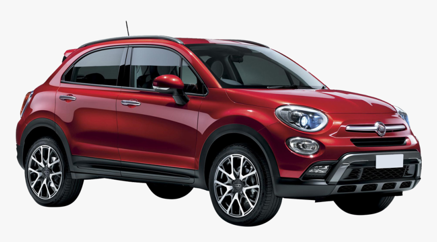 Land Vehicle,city Car,red,fiat 500,rim,subcompact Car,compact - Red Fiat 500 X, HD Png Download