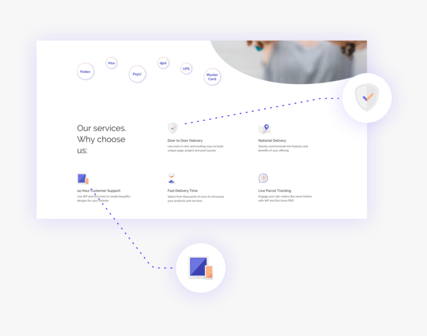 Website Design With Icons, HD Png Download