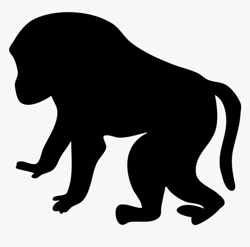 Free Stock Photo - Outline Baboon Clipart Black And White, HD Png Download